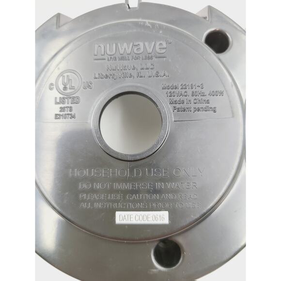 NuWave Party Mixer Model 22191 Replacement Base for Power Head Assy 22191-3 NEW - Picture 4 of 4